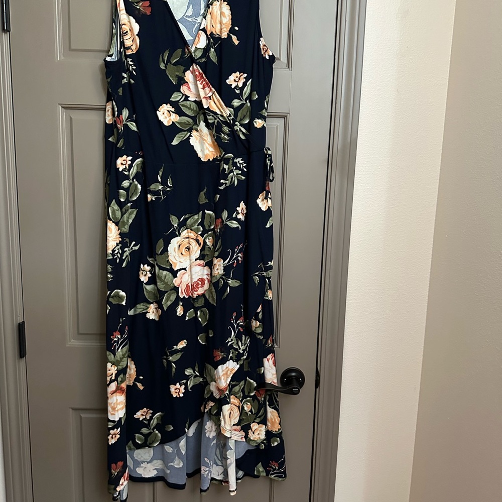 J for Justify Floral High Low Dress - Navy and Cream